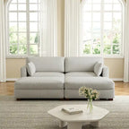 Modern Corduroy Sectional Sofa With Armrest Cushions