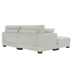 Modern Corduroy Sectional Sofa With Armrest Cushions