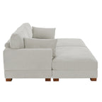 Modern Corduroy Sectional Sofa With Armrest Cushions