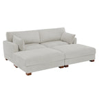 Modern Corduroy Sectional Sofa With Armrest Cushions
