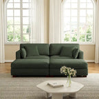 Modern Corduroy Sectional Sofa With Armrest Cushions