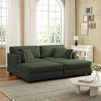 Modern Corduroy Sectional Sofa With Armrest Cushions