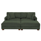 Modern Corduroy Sectional Sofa With Armrest Cushions