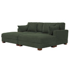 Modern Corduroy Sectional Sofa With Armrest Cushions