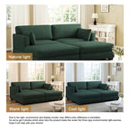Modern Corduroy Sectional Sofa With Armrest Cushions