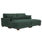 Modern Corduroy Sectional Sofa With Armrest Cushions