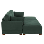 Modern Corduroy Sectional Sofa With Armrest Cushions