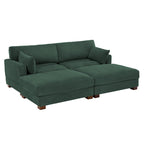 Modern Corduroy Sectional Sofa With Armrest Cushions