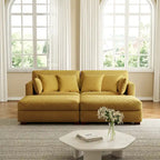 Modern Corduroy Sectional Sofa With Armrest Cushions