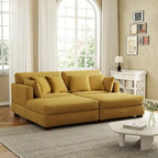 Modern Corduroy Sectional Sofa With Armrest Cushions