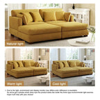 Modern Corduroy Sectional Sofa With Armrest Cushions