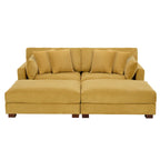 Modern Corduroy Sectional Sofa With Armrest Cushions