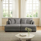 Modern Corduroy Sectional Sofa With Armrest Cushions