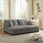 Modern Corduroy Sectional Sofa With Armrest Cushions