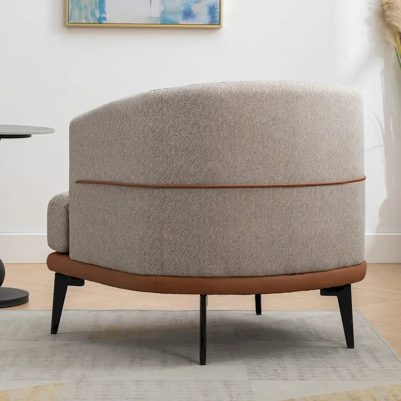 Modern Two-tone Barrel Fabric Chair