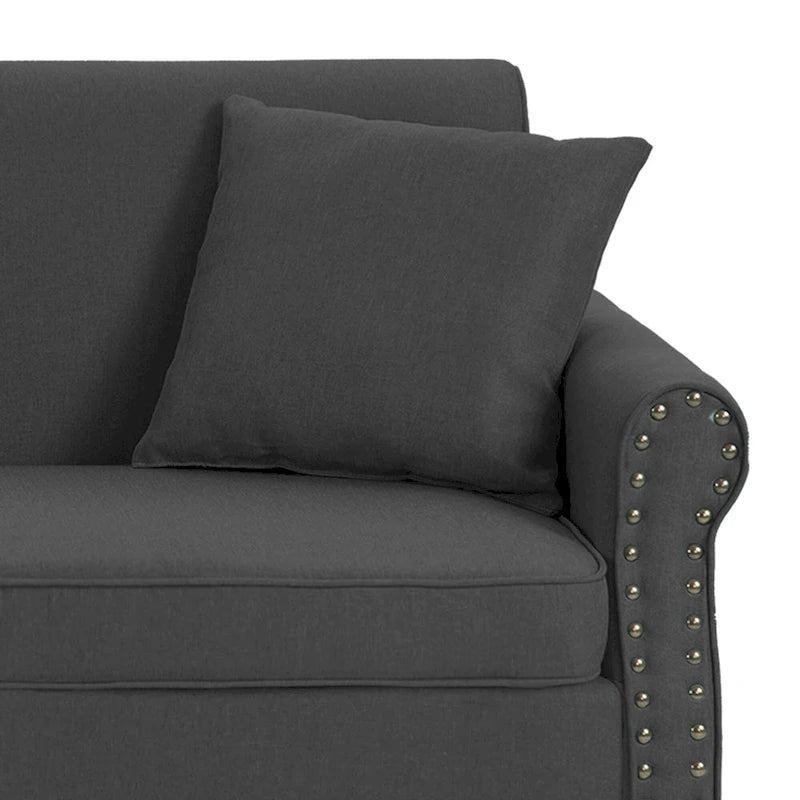 73 Sofa with Nailhead Trim Rolled Arms