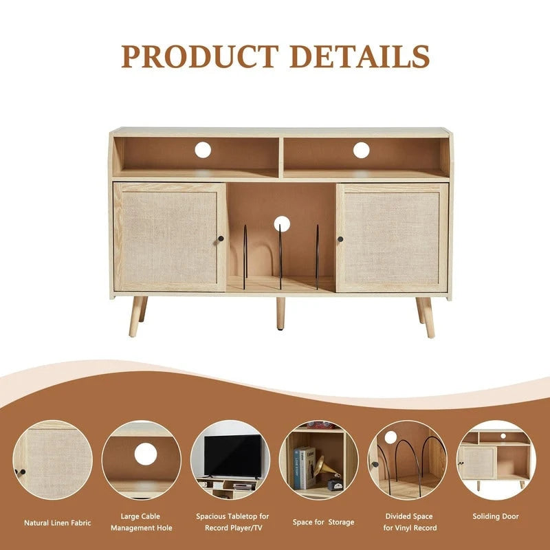 Large Record Player Stand - 48.42D x 15.74W x 29.52H