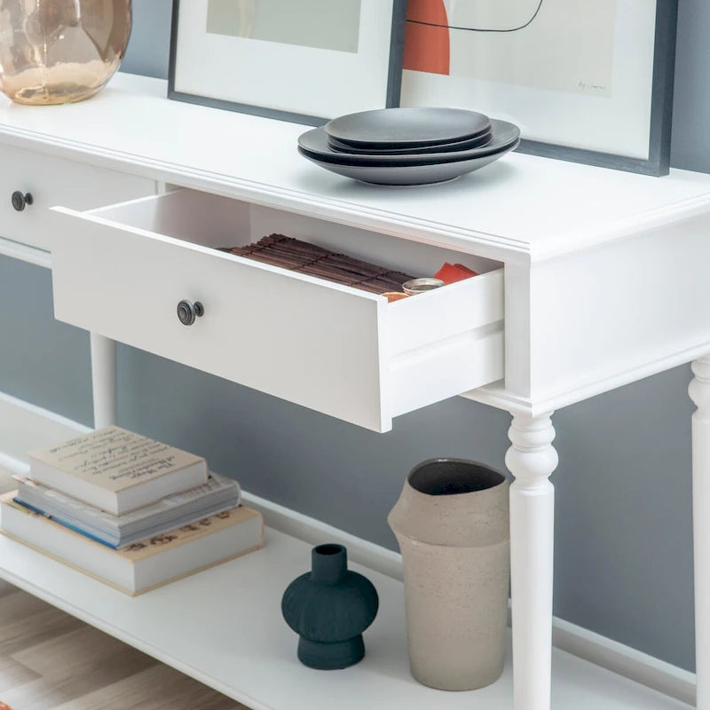 Jowin White Wood Console Table
