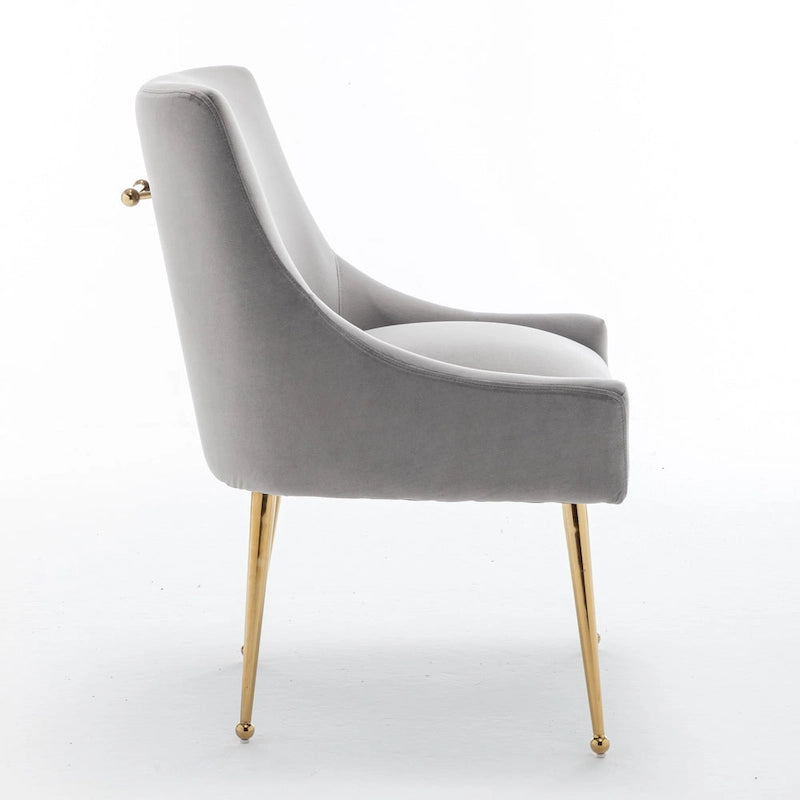 SEYNAR Velvet Upholstered Dining Chair Set of 4, Modern Glam Armless Side Chair