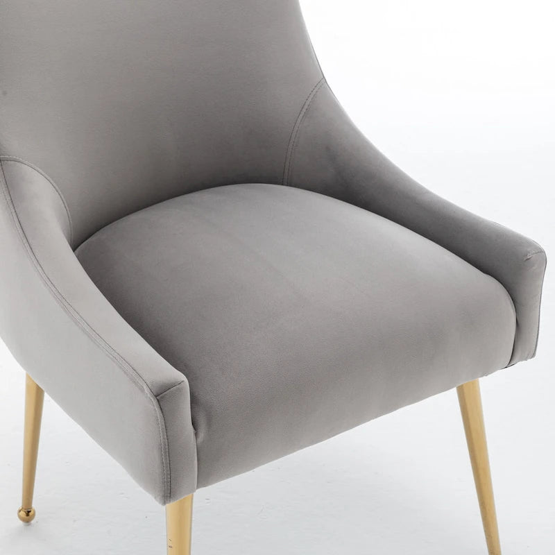 SEYNAR Velvet Upholstered Dining Chair Set of 4, Modern Glam Armless Side Chair