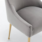 SEYNAR Velvet Upholstered Dining Chair Set of 4, Modern Glam Armless Side Chair