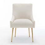 SEYNAR Velvet Upholstered Dining Chair Set of 4, Modern Glam Armless Side Chair