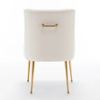 SEYNAR Velvet Upholstered Dining Chair Set of 4, Modern Glam Armless Side Chair