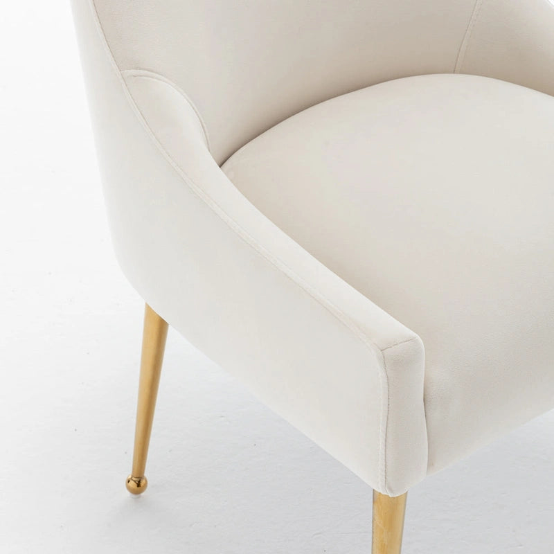 SEYNAR Velvet Upholstered Dining Chair Set of 4, Modern Glam Armless Side Chair