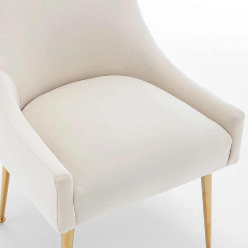 SEYNAR Velvet Upholstered Dining Chair Set of 4, Modern Glam Armless Side Chair