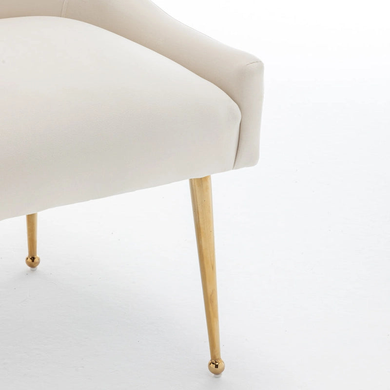 SEYNAR Velvet Upholstered Dining Chair Set of 4, Modern Glam Armless Side Chair