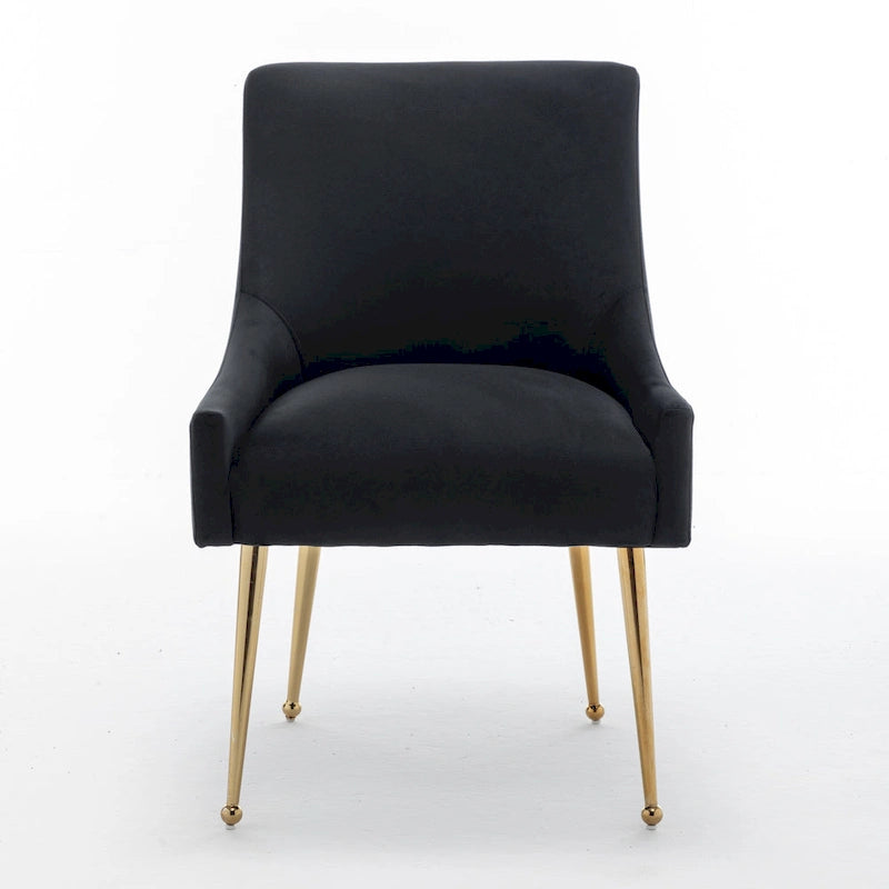 SEYNAR Velvet Upholstered Dining Chair Set of 4, Modern Glam Armless Side Chair