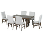 Traditional 7-Piece 72 Wood Extendable Dining Table Set