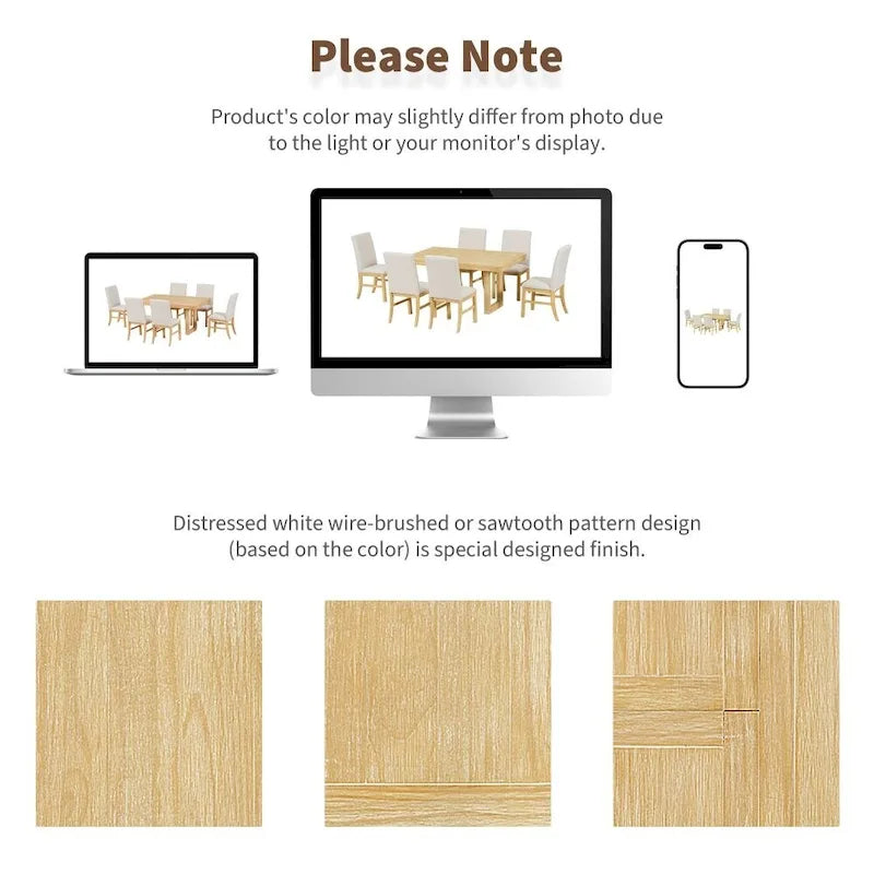 Traditional 7-Piece 72 Wood Extendable Dining Table Set