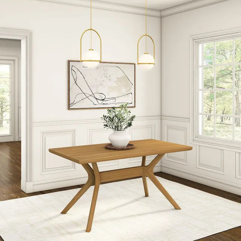 Plank and Beam Verso Cross Leg Rectangular Dining Table - 60