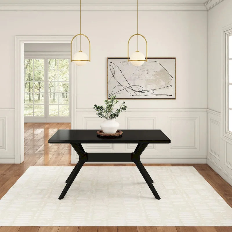 Plank and Beam Verso Cross Leg Rectangular Dining Table - 60