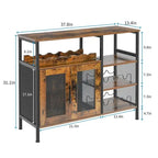 Wine Bar Rack Cabinet - 37.8D x 13.4W x 31.1H