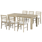 7-Piece Wooden Dining Table Set with 12 Leaf