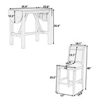 3-Piece Wood Counter Height Drop Leaf Dining Table Set with 2 Upholstered Dining Chairs for Small Place