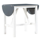 3-Piece Wood Counter Height Drop Leaf Dining Table Set with 2 Upholstered Dining Chairs for Small Place