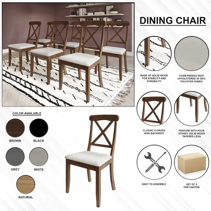 CraftPorch Farmhouse Style 5-piece Wooden Dining Set