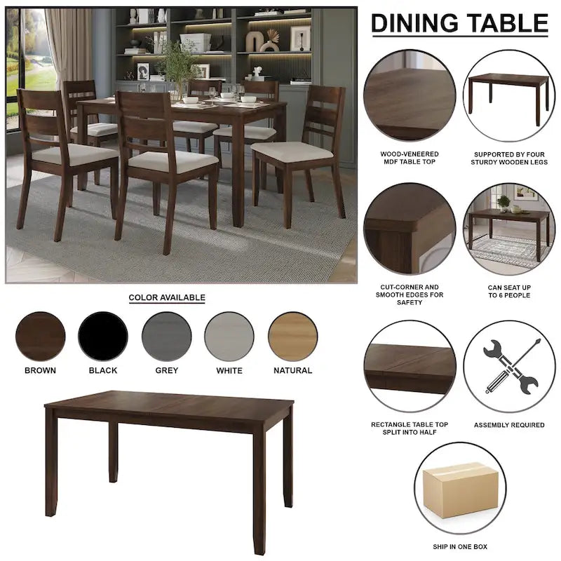 CraftPorch Farmhouse Style 5-piece Wooden Dining Set