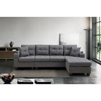 Sectional Sofa Living Room with L Shape Chaise Lounge and cup holder