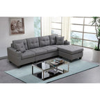 Sectional Sofa Living Room with L Shape Chaise Lounge and cup holder