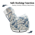 HOMYKA Floral Manual Recliner Swivel Rocking Chair Glider Set of 2