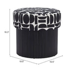 Boto Storage Ottoman Black & White