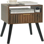 Small Nightstand Wood Bedside Table with Drawer - 11.8D x 15.7W x 23.6H