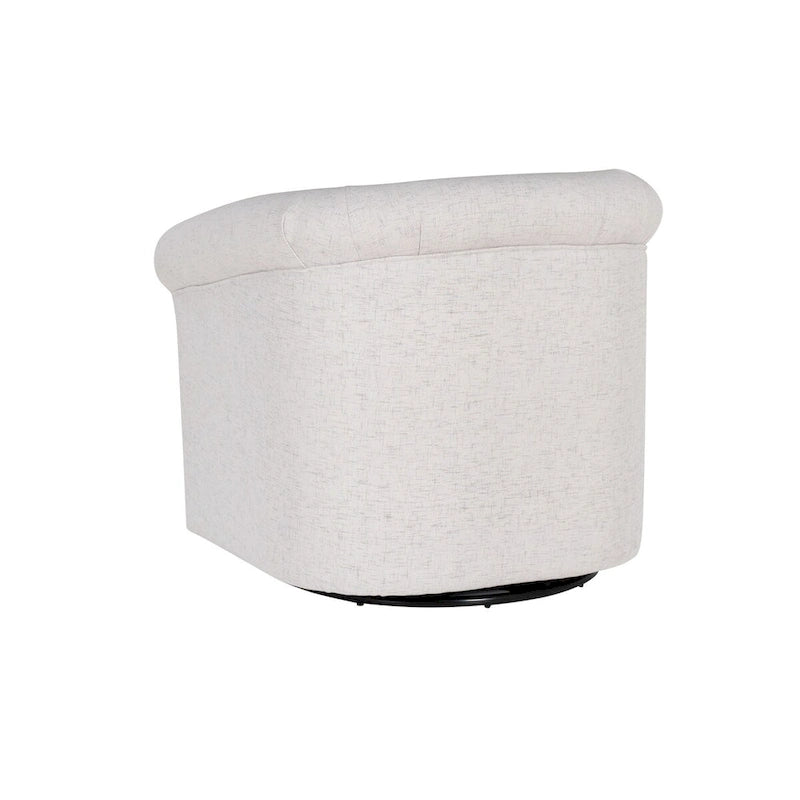 Moriarty Bone Fabric Accent Swivel Chair