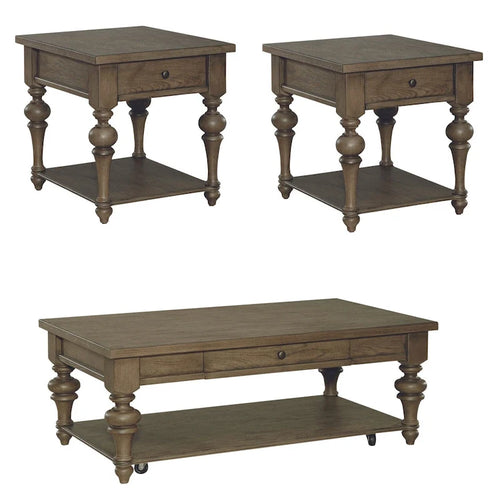 Americana Farmhouse Dusty Taupe 3 Piece Cocktail Table Set