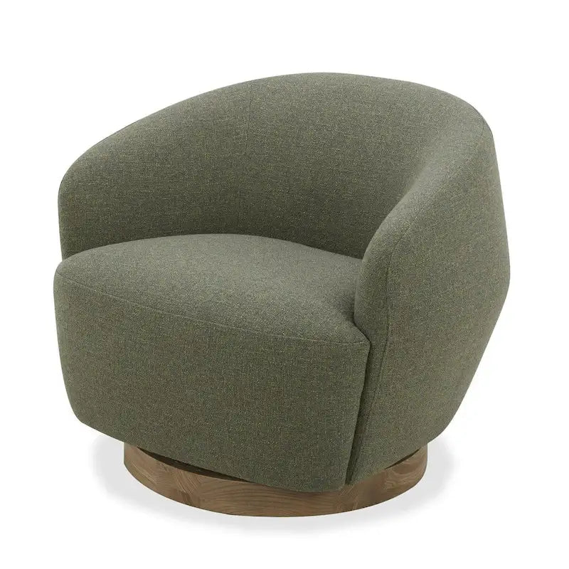 Divani Casa Agatha Modern Hemp Fabric Swivel Accent Chair