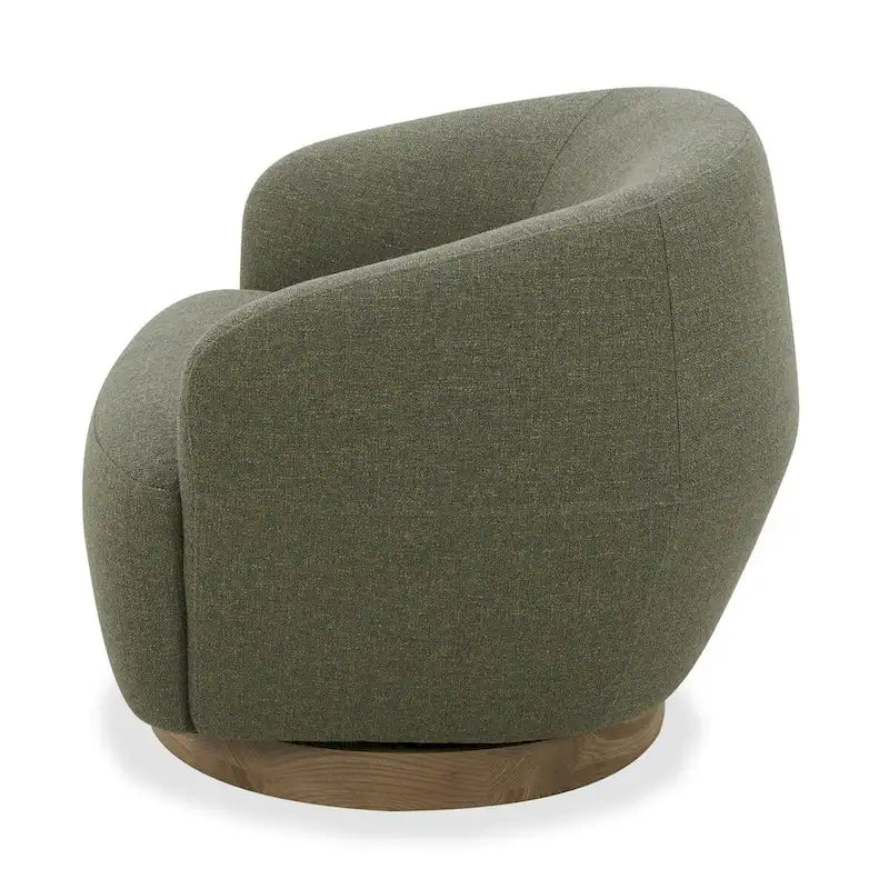 Divani Casa Agatha Modern Hemp Fabric Swivel Accent Chair